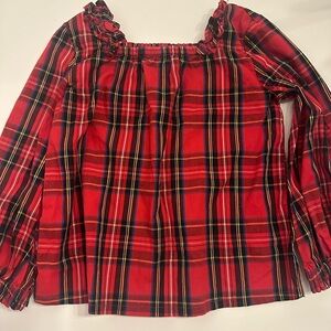 Crewcuts Red tartan Plaid Shirt girl’s size XS